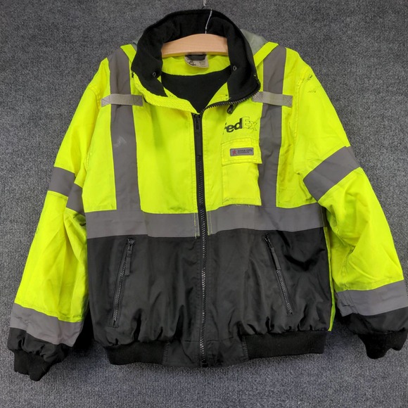 River City Garments Mens Full Zip Jacket Reflective Bright Green Size S Class 3 - Picture 2 of 16